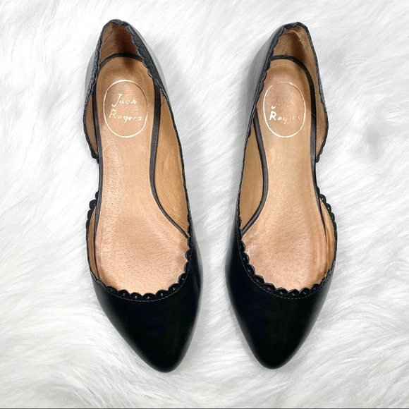 SOLD-Jack Rogers Leather Scalloped Ballet Flats - Picture 4 of 8